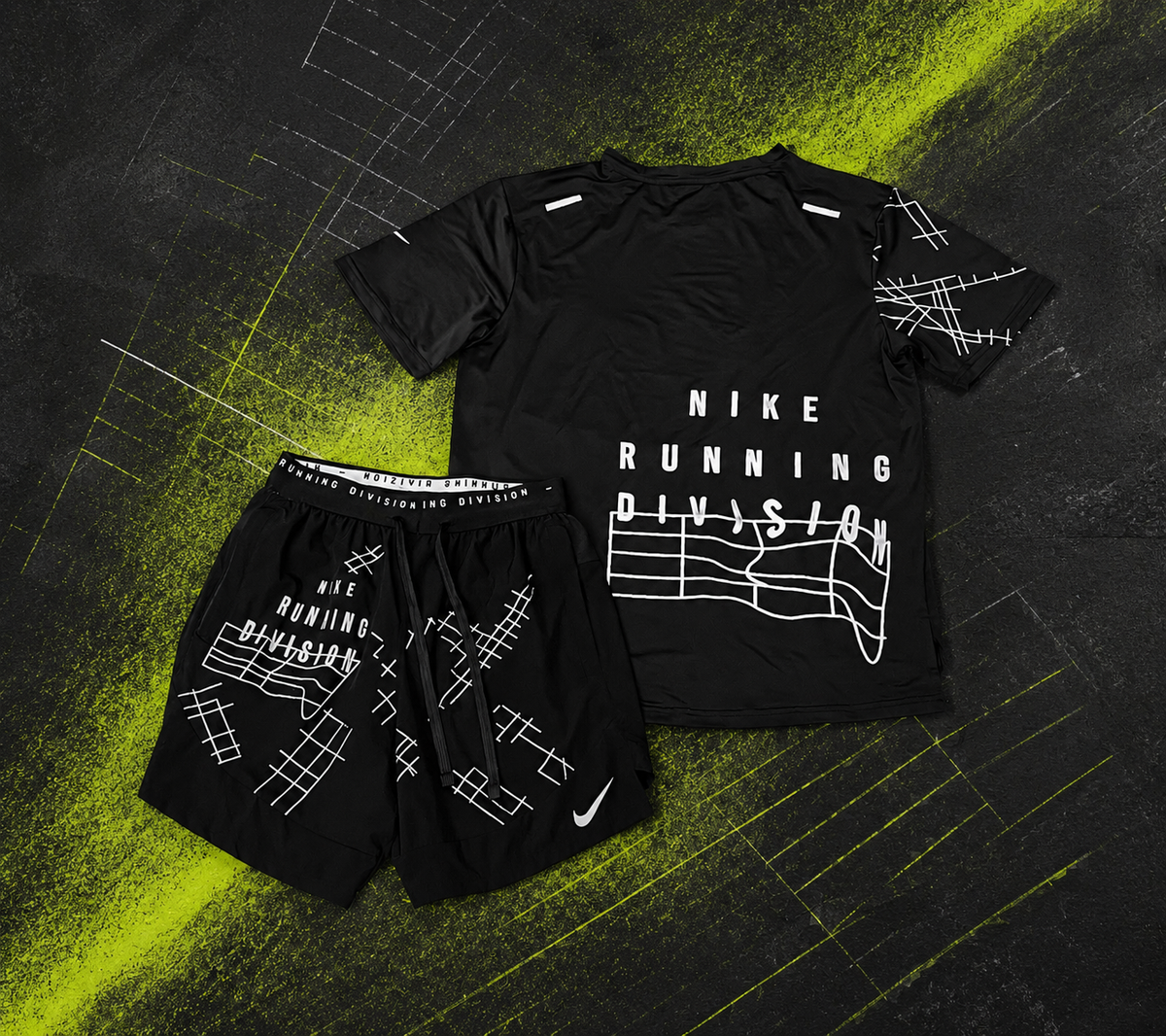 Ensemble running Nike RD Summer noir – short et t-shirt Dri-FIT homme léger et respirant