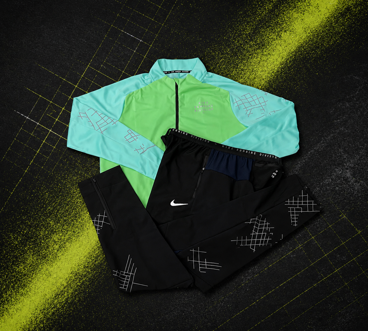 Ensemble running Nike RD Winter vert – veste et jogging Dri-FIT homme performance hiver