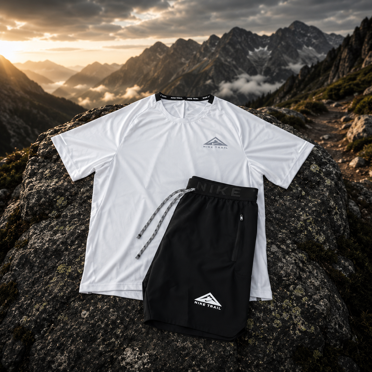 Ensemble running Nike Trail homme Blanc Dri-FIT – trail outdoor léger