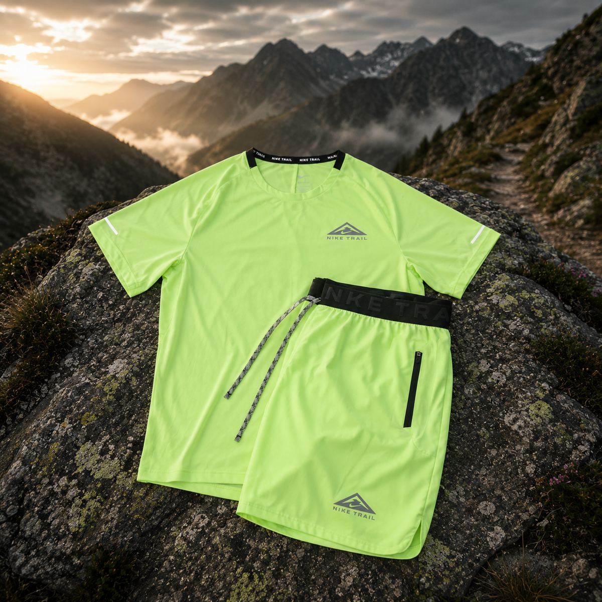 Ensemble running Nike Trail homme Jaune Dri-FIT – trail outdoor léger