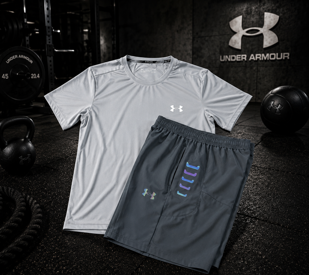 Ensemble running Under Armour homme Gris HeatGear – léger et respirant