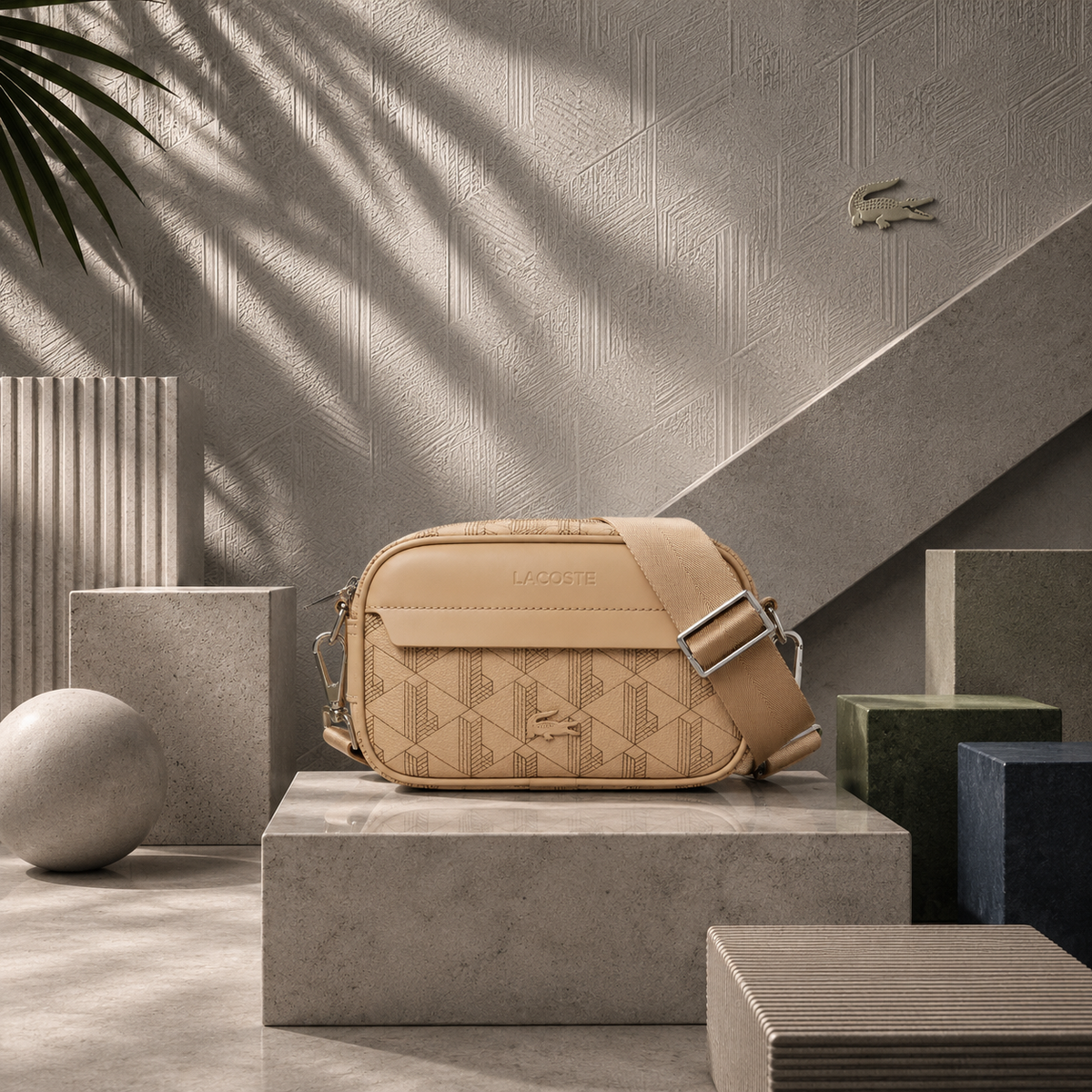 Sacoche Lacoste Homme The Blend – Sac Bandoulière Beige