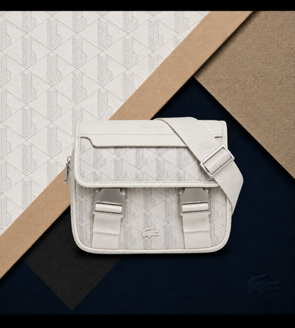 Sacoche Lacoste Monogramme Blanc – Sac Bandoulière Homme
