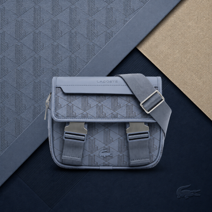 Sacoche Lacoste Monogramme Bleu Clair – Sac Bandoulière Homme