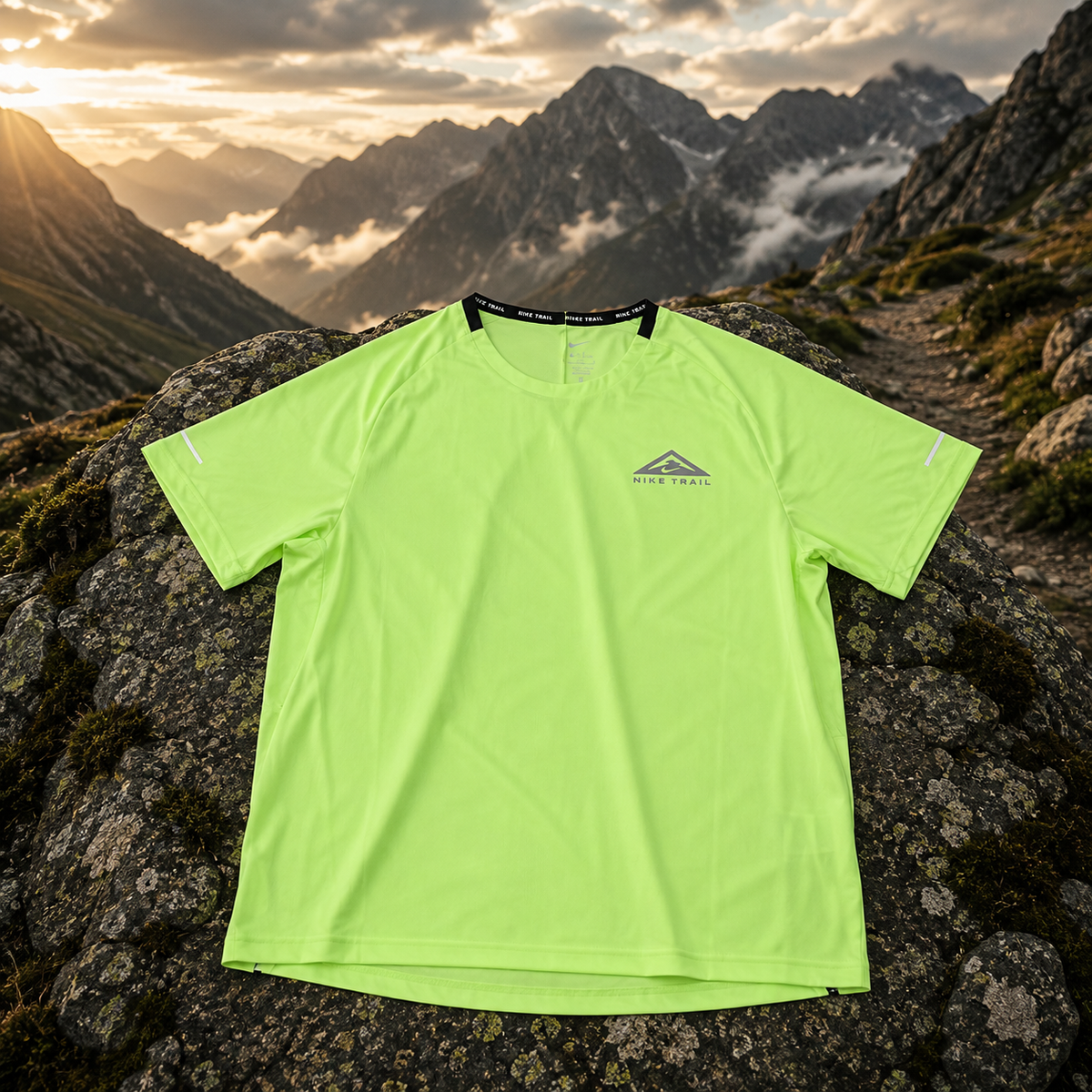 T-Shirt Nike Trail homme Jaune Dri-FIT – running trail léger
