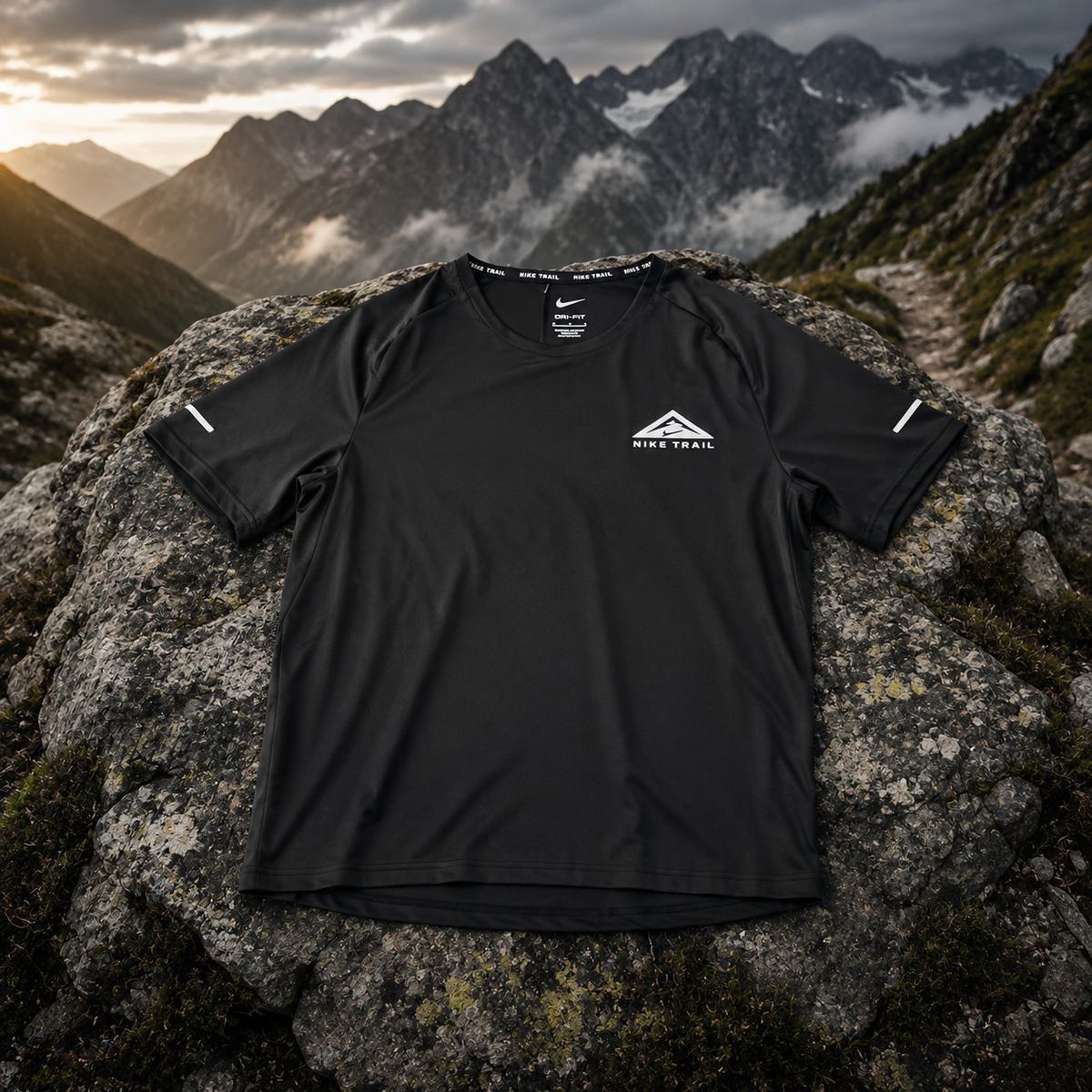 T-Shirt Nike Trail homme Noir Dri-FIT – running trail léger