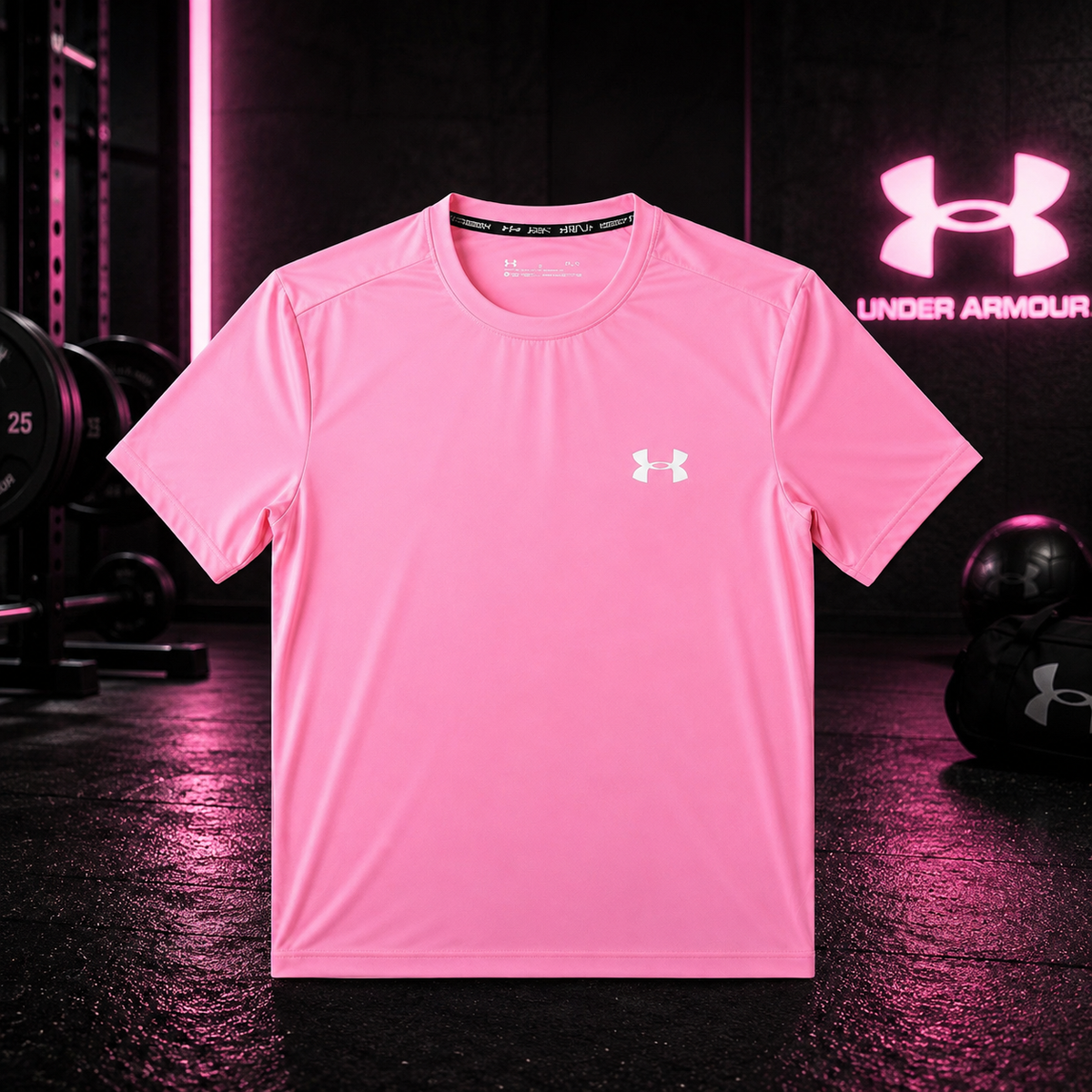 T-Shirt running Under Armour homme rose HeatGear – léger et respirant