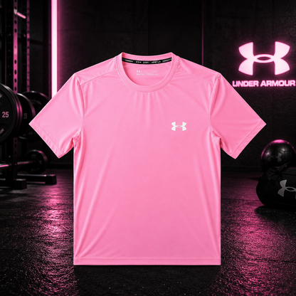 T-Shirt running Under Armour homme rose HeatGear – léger et respirant